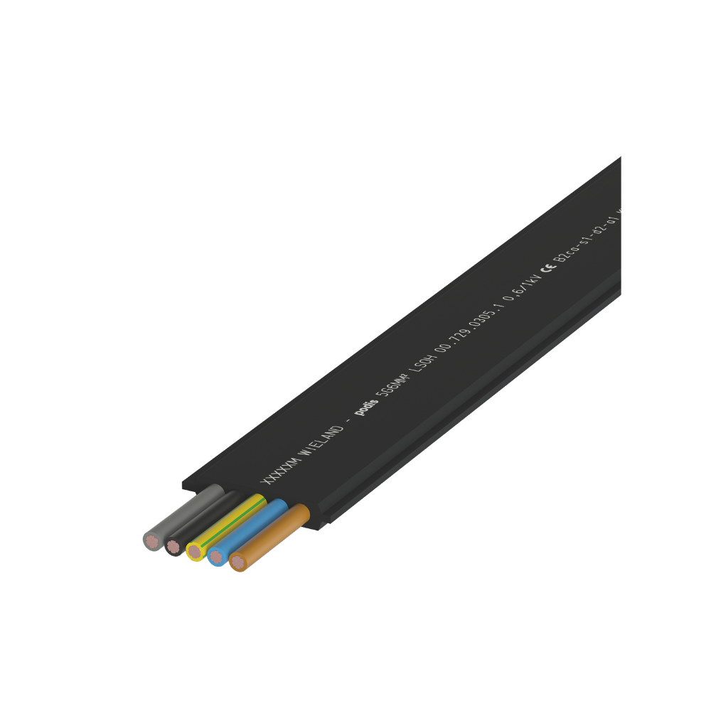 Flachleitung 5G16 schwarz - lfm.