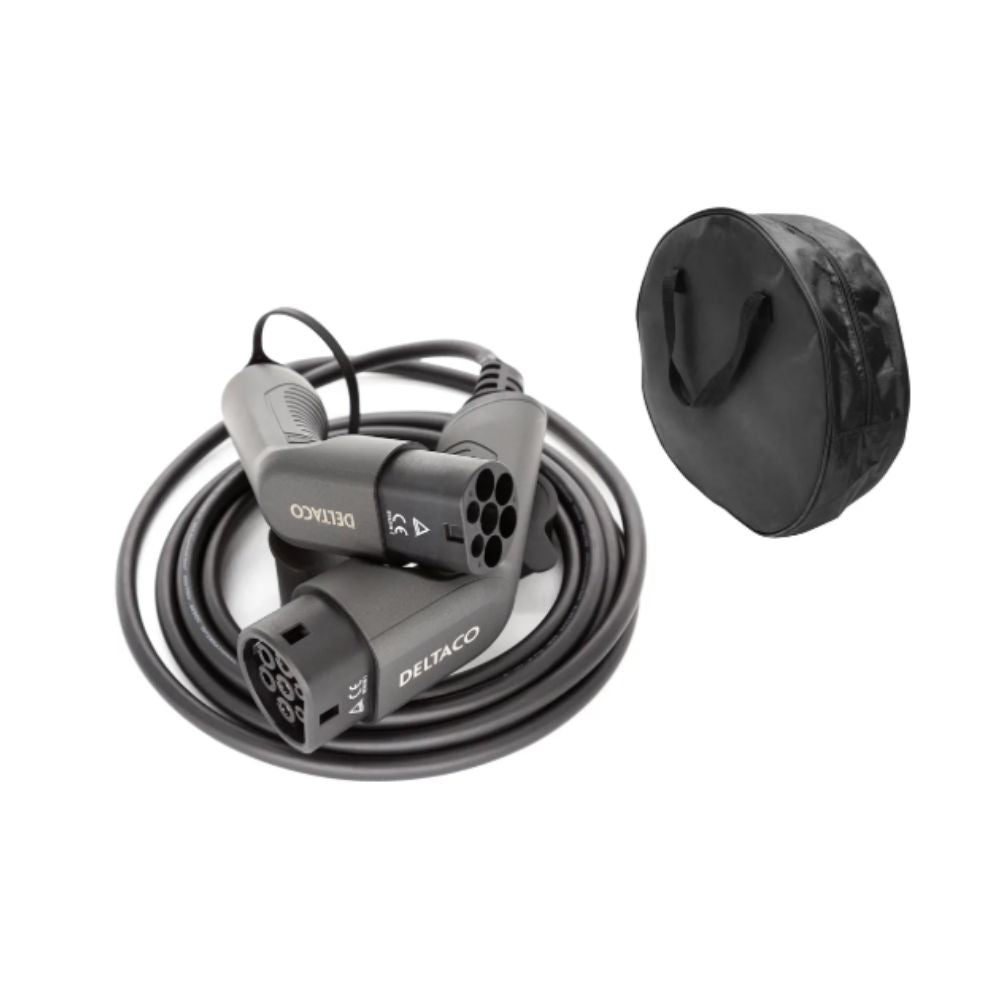 Deltaco Ladekabel Typ2, 11kW, 16A, 5.0m