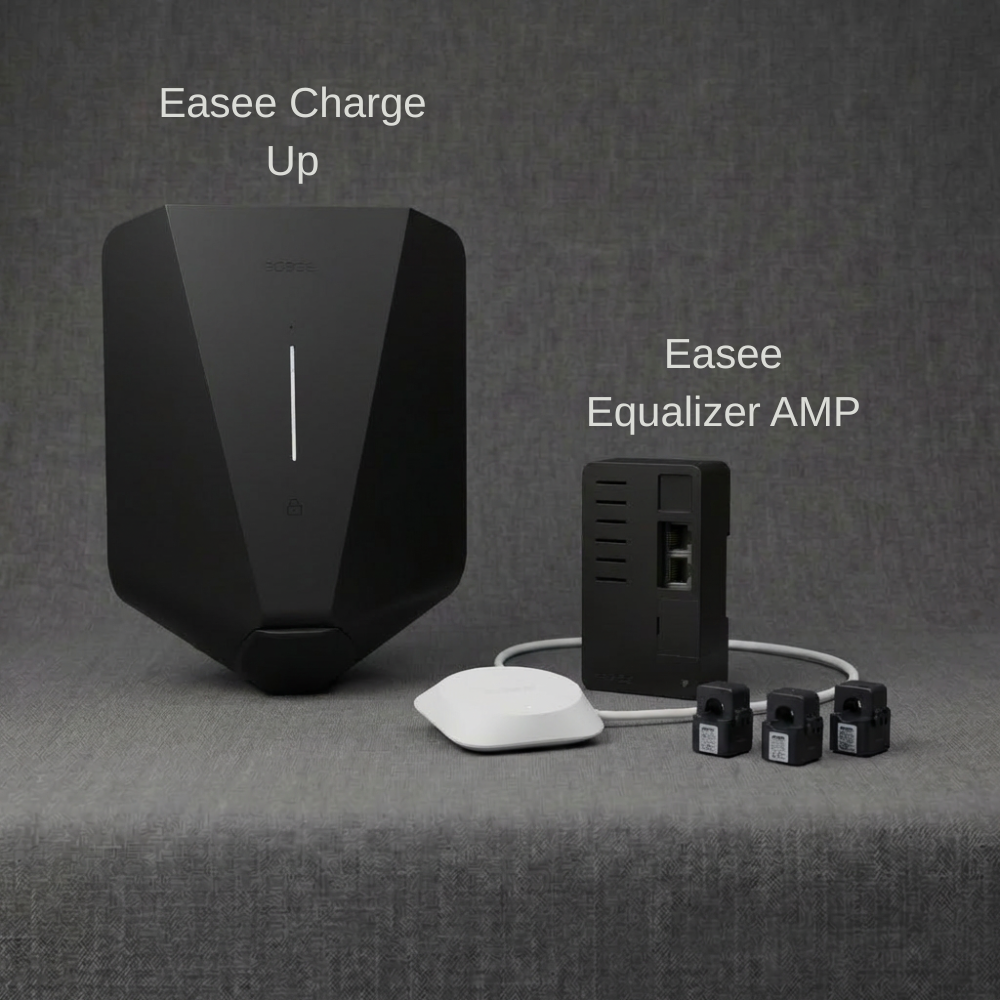 Wallbox Komplettangebot Easee Charge Up und Equalizer AMP für intelligentes Lastmanagement und effizientes Laden bis 22 kW