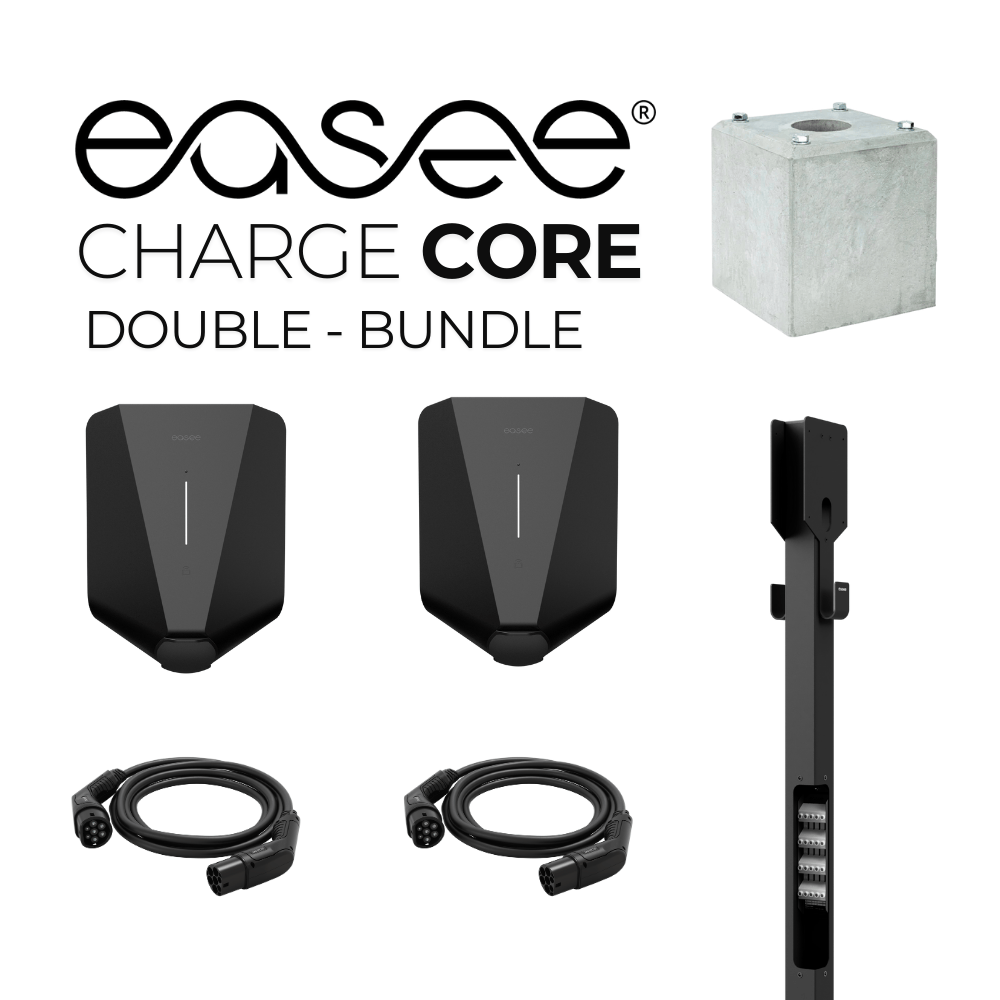 Easee Charge Core Double Bundle: mit Base, Fundament und Kabel