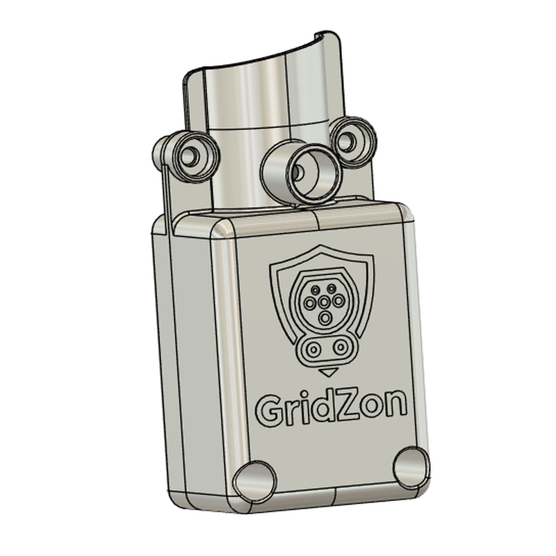 GRIDZON Edelstahlbox für den Kabelausgang der Compleo Cito 500 (Single) – 3D-Ansicht